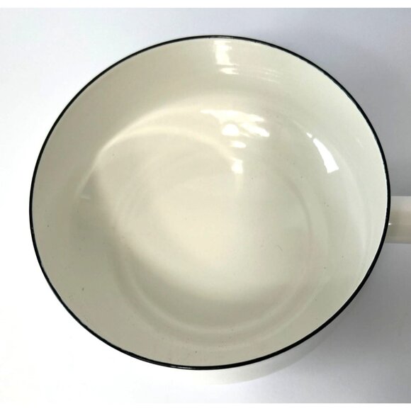 Dansk Købenstyle White Enameled Carbon Steel Saucepan With Lid Wooden Handle 2Qt - Picture 7 of 11